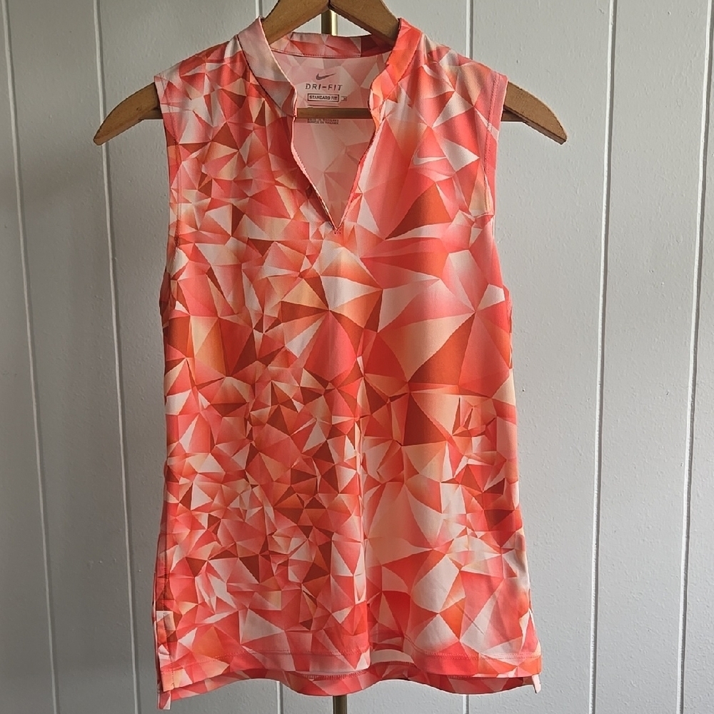 Nike Women's Geometric Sleeveless Blouse - Coral